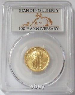 2016 W Gold Standing Liberty Quarter 25c 1/4 Oz Coin Pcgs Sp 70 First Strike