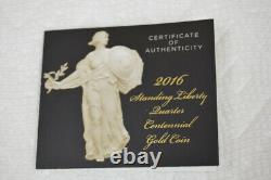 2016 W Gold Standing Liberty Quarter Centennial Coin Box and COA