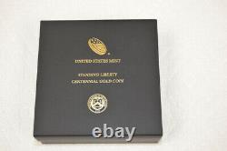 2016 W Gold Standing Liberty Quarter Centennial Coin Box and COA