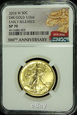 2016 W Gold Walking Liberty Half Centennial Coin NGC SP70 Early Release 005
