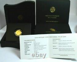 2016 W MERCURY DIME 1/10 OZ CENTENNIAL Gold Coin COA & Box