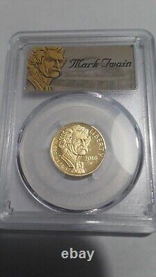 2016 W Mark Twain $5 Gold Coin Pcgs Pr70dcam First Strike. Box & Coa Included