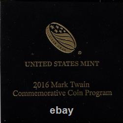 2016 W Mark Twain Commemorative Gold Coin Proof $ 5.900 Lot # BC 0018