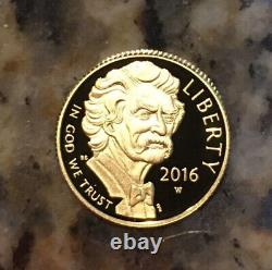 2016-W Mark Twain Proof Commemorative Gold $5 1/4 oz Coin