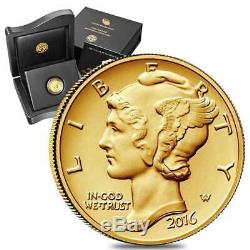 2016-W Mercury Dime Centennial Commemorative 1/10 Oz Gold Coin