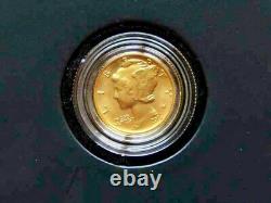 2016 W Mercury Dime Gold Centennial Commemorative Coin In Box/coa 1st Run