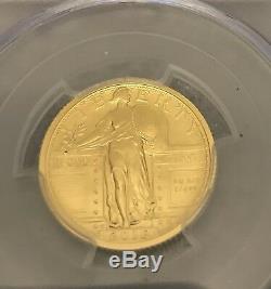 2016 W PCGS SP 70 Centennial Gold Coin 1/4 OZ Standing Liberty Quarter FIRST STR