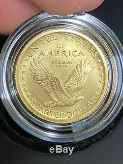 2016-W Standing Liberty Quarter 25c Centennial 1/4 Oz Gold Coin in Box with COA