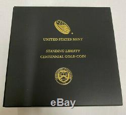 2016-W Standing Liberty Quarter 25c Centennial 1/4 Oz Gold Coin in Box with COA