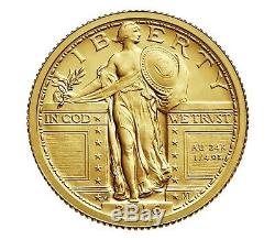 2016 W Standing Liberty Quarter Centennial Gold Coin 24K WithBox and COA