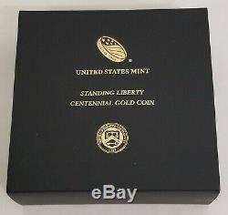 2016-W Standing Liberty Quarter Centennial Gold Coin Box And Papers