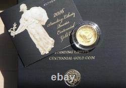 2016-W US Gold Standing Liberty Centennial 1/4oz troy gold. 9999 fine