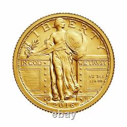 2016-W US Gold Standing Liberty Quarter Centennial 1/4 oz Excellent