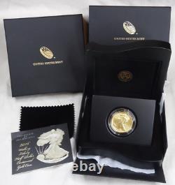 2016-W Walking Liberty Half Dollar 1/2 oz Gold Commemorative Box COA US Mint