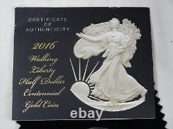 2016-W Walking Liberty Half Dollar 1/2 oz Gold Commemorative Box COA US Mint