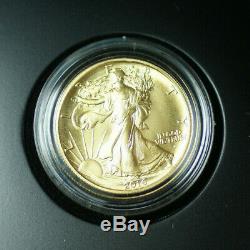 2016-W Walking Liberty Half Dollar Centennial 1/2 Oz Gold Coin in Box with COA