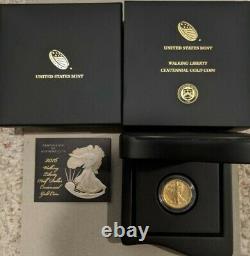 2016 Walking Liberty Half Dollar. 999 Gold 1/2 OZ Commemorative Coin withBox & COA