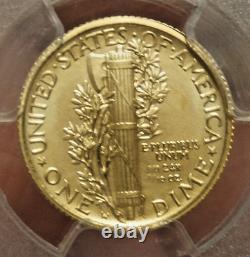 2016-w 100th Anniversary 10 Cent Gold Mercury Dime Pcgs Sp70