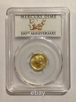 2016-w gold mercury dime 100th anniversary PCGS SP70