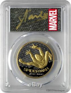 2017 $200 Spider-Man Homecoming 1oz Gold Coin PCGS PR70DCAM FD Stan Lee Signed