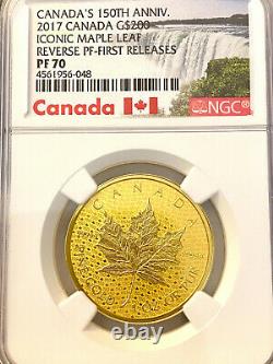 2017 Canada Maple Leaf Canada 150th Ann 1oz Gold Reverse Proof Coin NGC PF70 FR