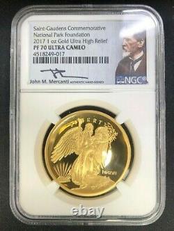 2017 High Relief 1 oz Gold Saint Gaudens Commemorative NGC PF70 Ultra Cameo