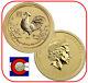 2017 Lunar Rooster 1/20 Oz $5 Gold Coin, Series Ii, Perth Mint In Australia