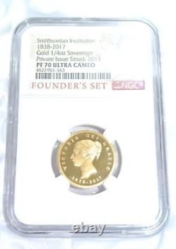 2017 Smithsonian Institution Founder's Set (2) Pc Proof GOLD Coin Set NGC PF70