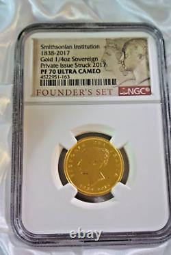 2017 Smithsonian Institution Founder's Set (2) Pc Proof GOLD Coin Set NGC PF70