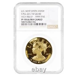 2017 W 1 oz $100 American Liberty High Relief Proof Gold Coin NGC PF 70