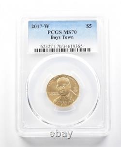 2017-W $5 Boys Town Gold Commemorative MS70 PCGS 2279