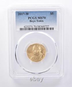 2017-W $5 Boys Town Gold Commemorative MS70 PCGS 9136