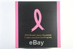 2018W Rose Gold Breast Cancer Awareness Commem Uncirculated $5 Gold Coin withCOA