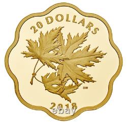 2018 $20 Fine Silver Gold Plated Masters Club Coin Iconic Maple Leaves 167235