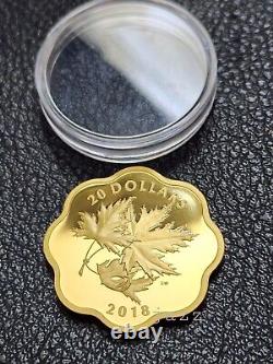 2018 $20 Fine Silver Gold Plated Masters Club Coin Iconic Maple Leaves 167235