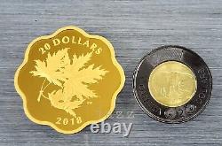 2018 $20 Fine Silver Gold Plated Masters Club Coin Iconic Maple Leaves 167235