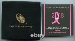 2018 Breast Cancer Awareness $5 Gold Proof Coin OGP US Mint Commemorative BJ459