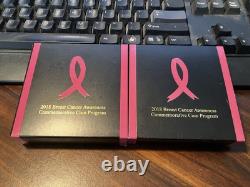 2018 Breast Cancer Awareness Comm. $5 Rose Gold Both Proof And Unc/two Coins