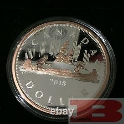 2018 Canada Big Coin Series #1 Voyageur $1 5 OZ Pure Silver with Rose Gold Dollar