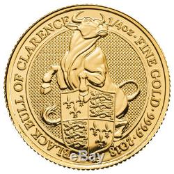 2018 G Britain 1/4 oz Gold Queen's Beasts Black Bull of Clarence £25 BU SKU52873