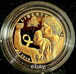 2018 W $5 Gold Proof Breast Cancer Awareness Commemorative Coin with OGP & COA