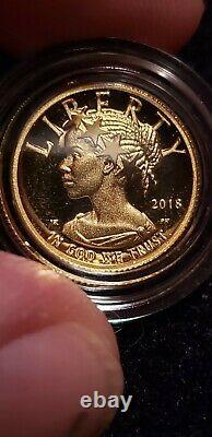 2018 W American Liberty 1/10th Ounce Gold Proof Coin. 9999 COA