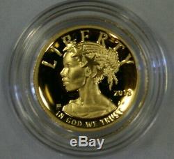 2018 W American Liberty 1/10th Ounce Gold Proof Coin withBox COA OGP