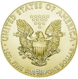 2019 1 Oz Silver $1 APOLLO 11 MOON LANDING EAGLE Coin WITH 24K GOLD GILDED