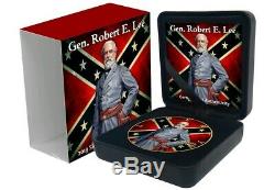 2019 1 Oz Silver $1 GENERAL ROBERT LEE CONFEDERATE FLAG EAGLE Coin, 24K GOLD