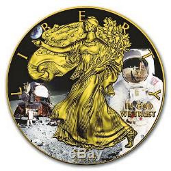 2019 3 oz 50th Anniversary APOLLO 11 American Eagle Silver Coin Bar Set Box GOLD