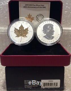 2019 40th Anniversary Gold Maple Leaf GML $50 3OZ Silver Proof Coin Canada