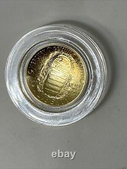 2019 Apollo 11 50th Anniversary $5 Gold Coin, Gem B. U, Ogp, Box & Coa