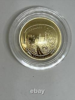 2019 Apollo 11 50th Anniversary $5 Gold Coin, Gem B. U, Ogp, Box & Coa