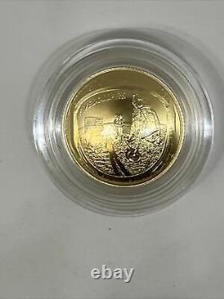 2019 Apollo 11 50th Anniversary $5 Gold Coin, Gem B. U, Ogp, Box & Coa